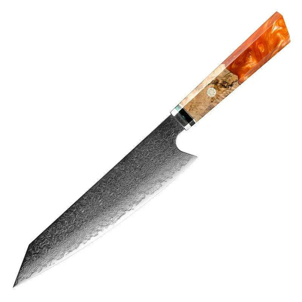 Imperium VG10 Damascus Chef's Knife with Exotic Olive Wood Handle & Sheath - Gifts for You 'n Me