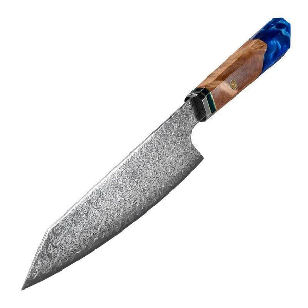 Imperium VG10 Damascus Chef's Knife with Exotic Olive Wood Handle & Sheath - Gifts for You 'n Me