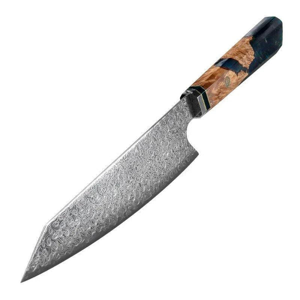 Imperium VG10 Damascus Chef's Knife with Exotic Olive Wood Handle & Sheath - Gifts for You 'n Me