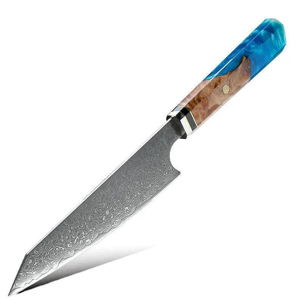 Imperium VG10 Damascus Chef's Knife with Exotic Olive Wood Handle & Sheath - Gifts for You 'n Me