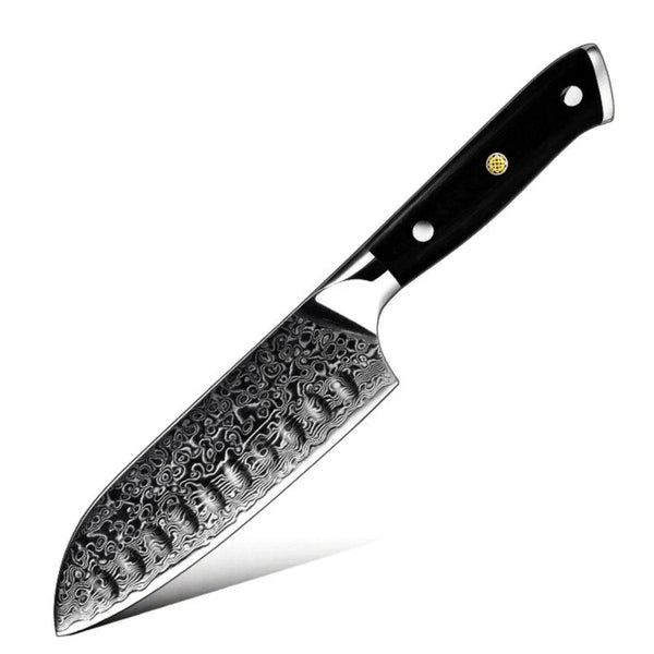Kitchen Edge VG10 Damascus Chef knife Santoku Knife with G10 Handle - Gifts for You 'n Me