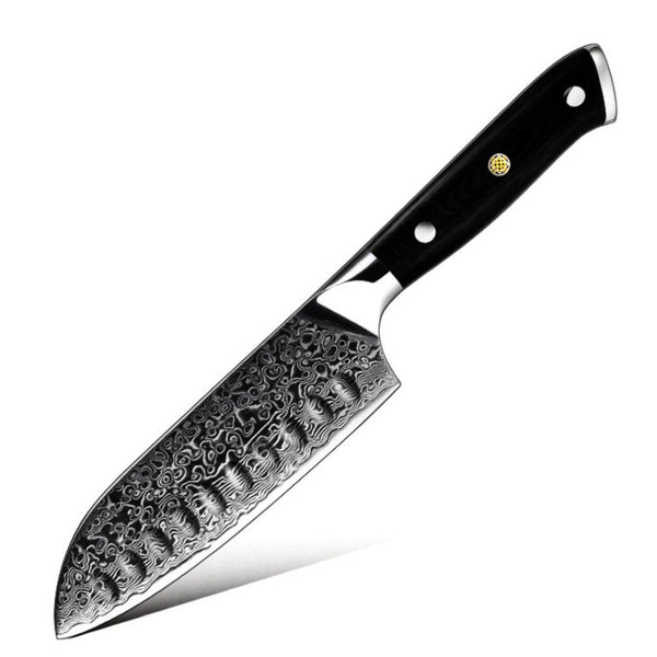 Kitchen Edge VG10 Damascus Chef knife Santoku Knife with G10 Handle