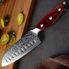 Kitchen Edge VG10 Damascus Chef Knife Santoku Knife with Pakkawood Handle