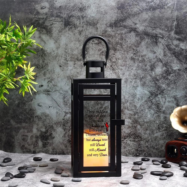 12''H Memorial Lantern (Matte Black)