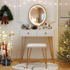 Industrial Makeup Dressing Table with 3 Lighting Modes-White