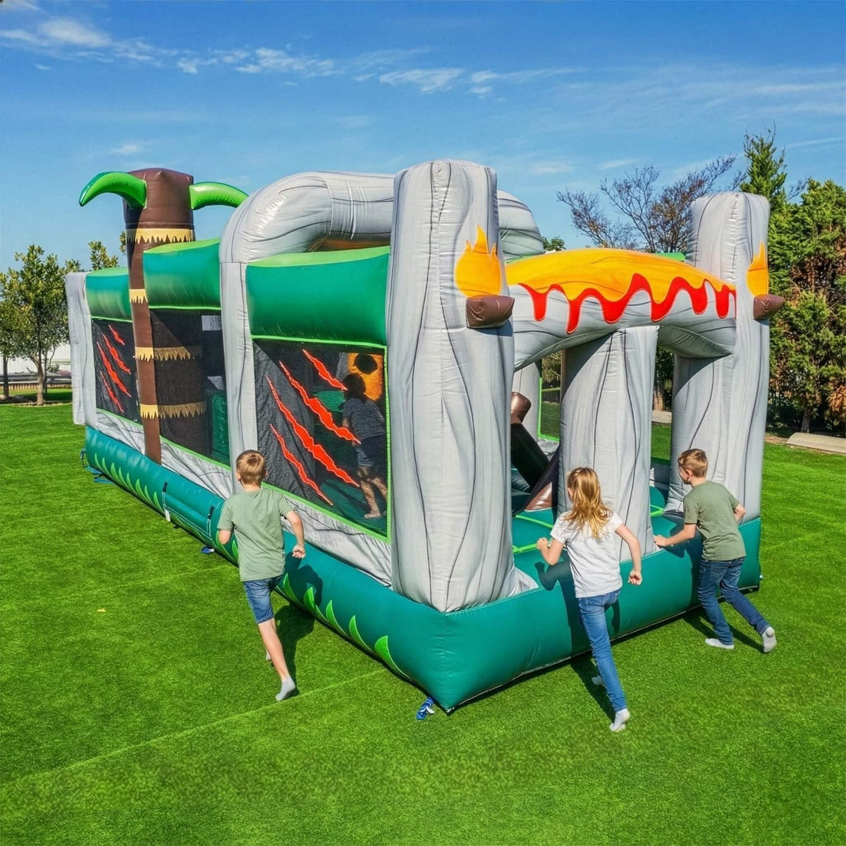 20FT Inflatable Dinosaur Obstacle Course With Blower (SAK90817)