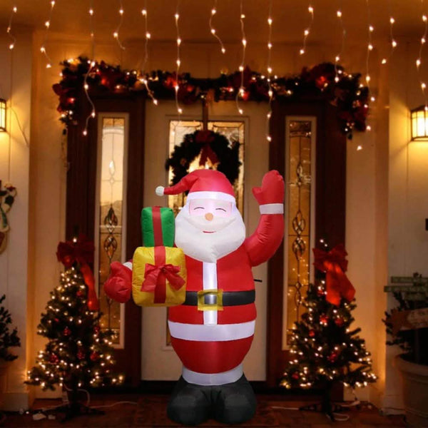 Inflatable Santa Claus and Snowman Night Light Figure