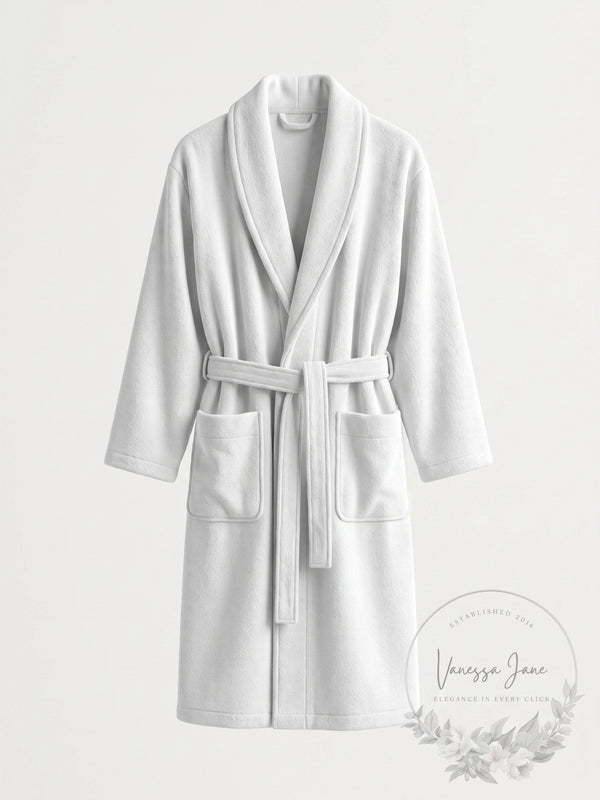 Hudson Park Collection Womens White Turkish Cotton Robe Size S/M