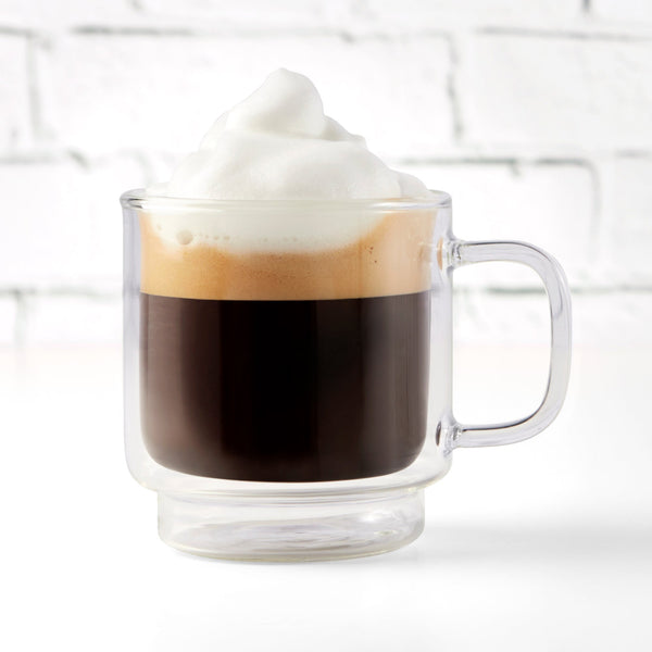 Insulated Double-Wall Glass Coffee Tea Hot or Cold Beverage Mug 2 Piece Set 250ml, Barista