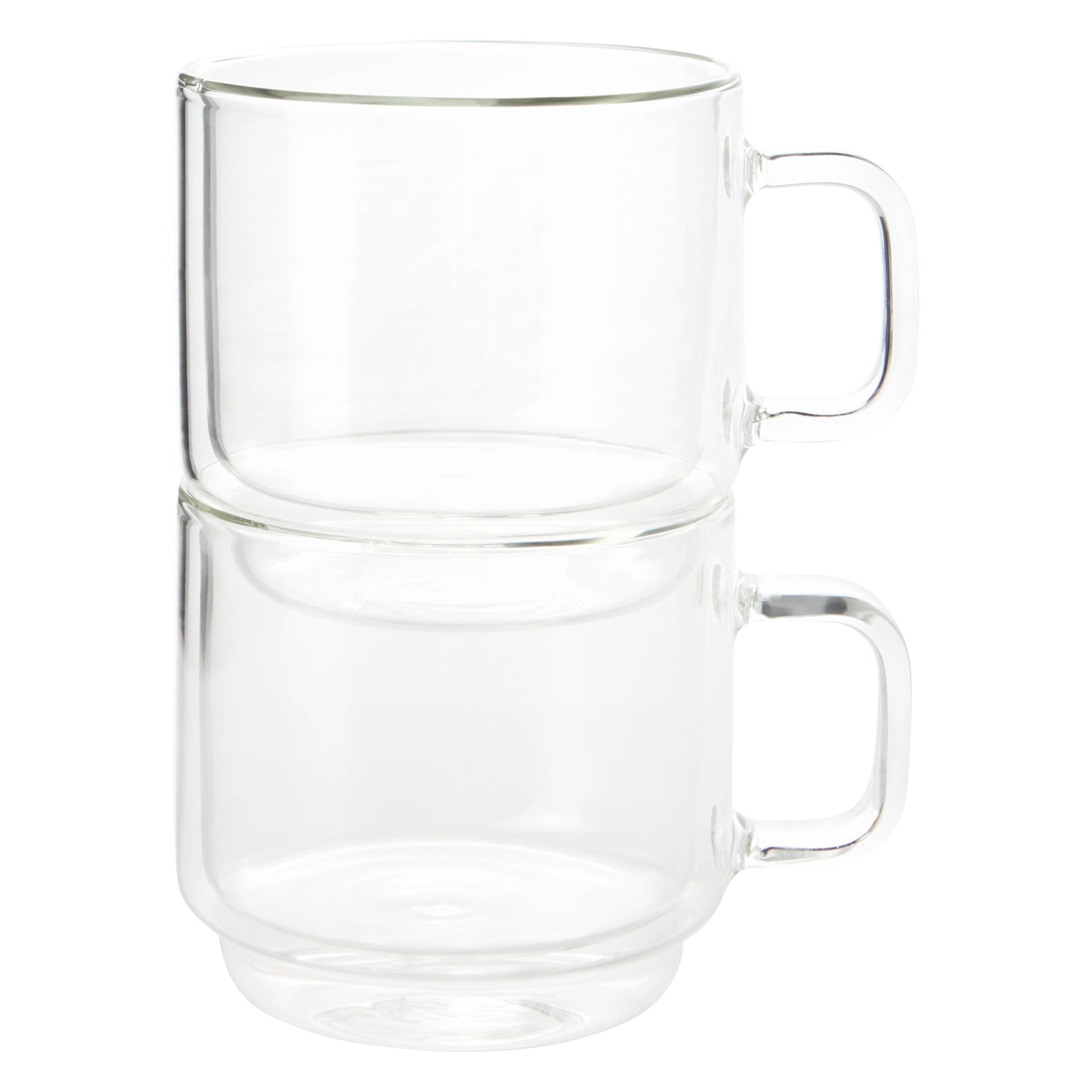 Insulated Double-Wall Glass Coffee Tea Hot or Cold Beverage Mug 2 Piece Set 350ml, Barista