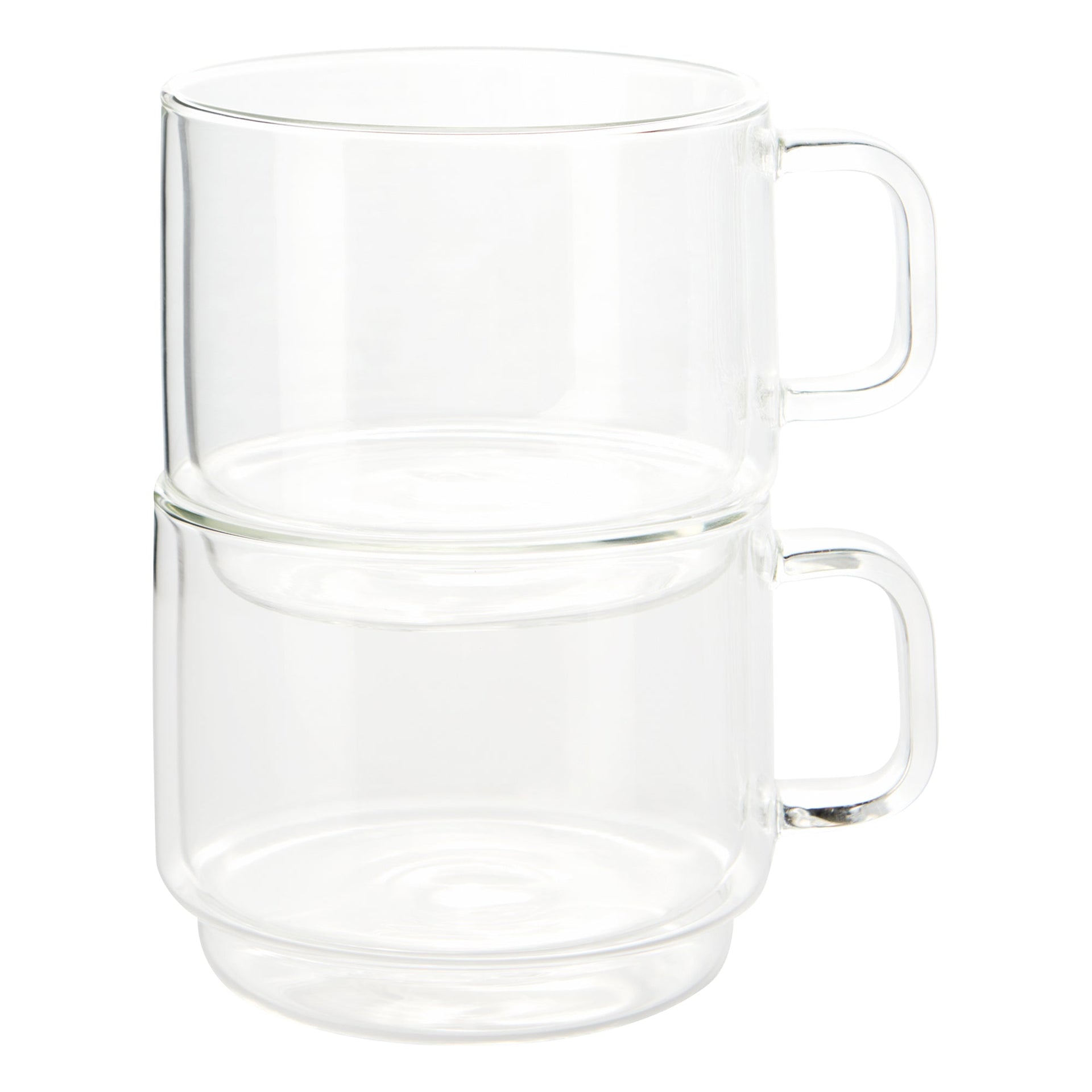 Insulated Double-Wall Glass Coffee Tea Hot or Cold Beverage Mug 2 Piece Set 500ml, Barista