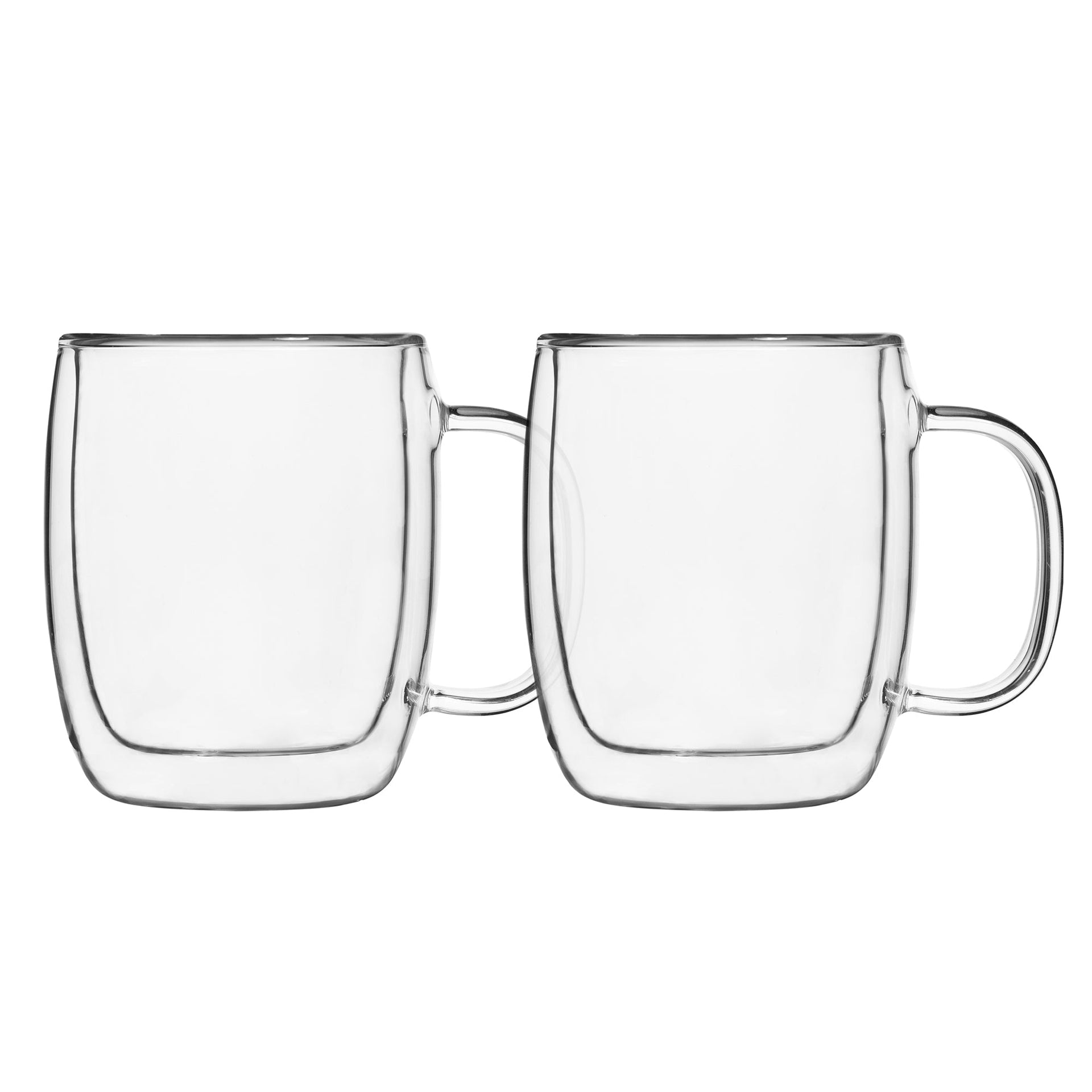 Insulated Double-Wall Glass Coffee Tea Hot or Cold Beverage Mug 4 Piece Set 250ml, Barista