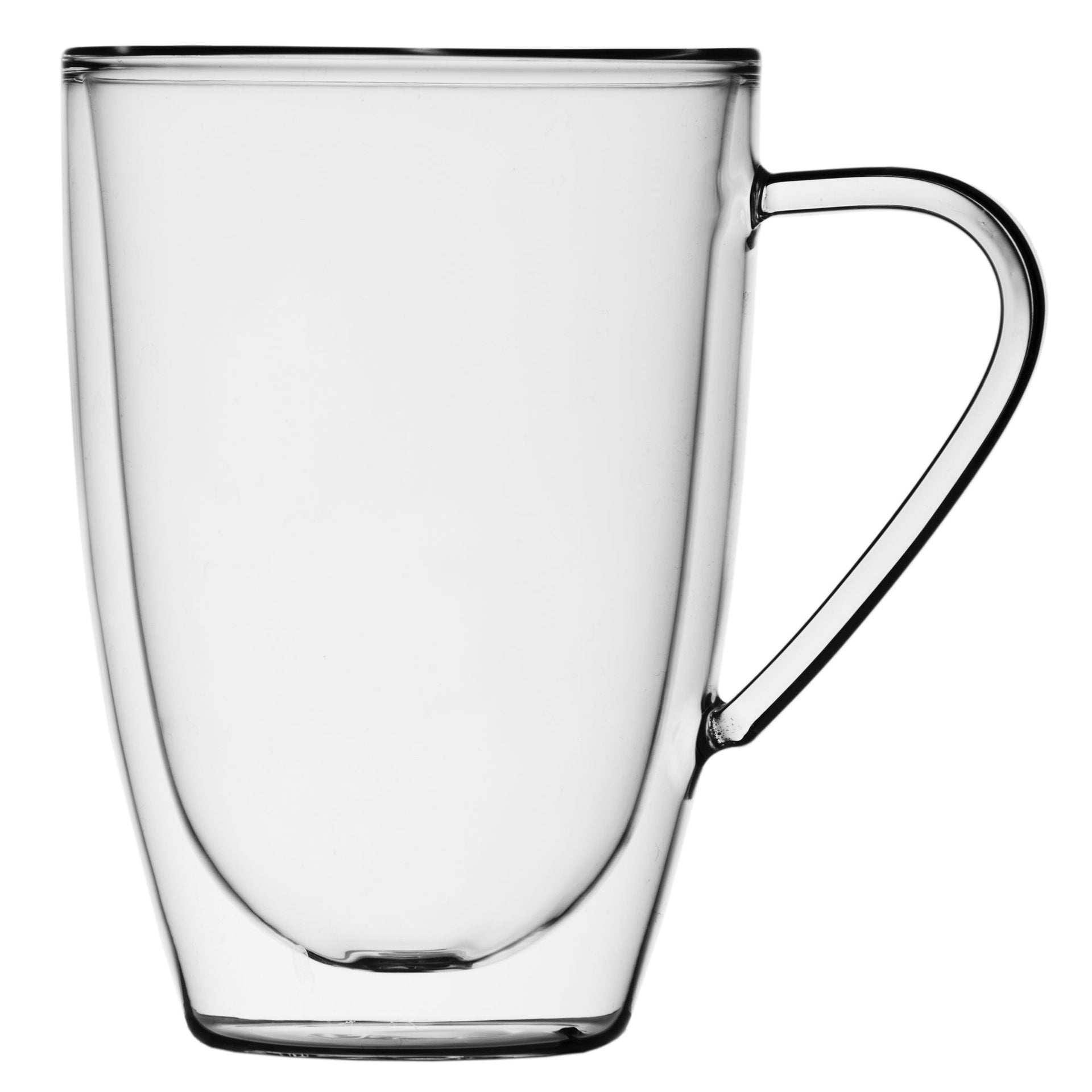 Insulated Double-Wall Glass Coffee Tea Hot or Cold Beverage Mug 4 Piece Set 435ml, Barista