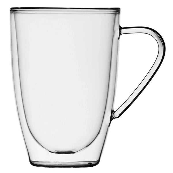 Insulated Double-Wall Glass Coffee Tea Hot or Cold Beverage Mug 4 Piece Set 435ml, Barista - Gifts for You 'n Me