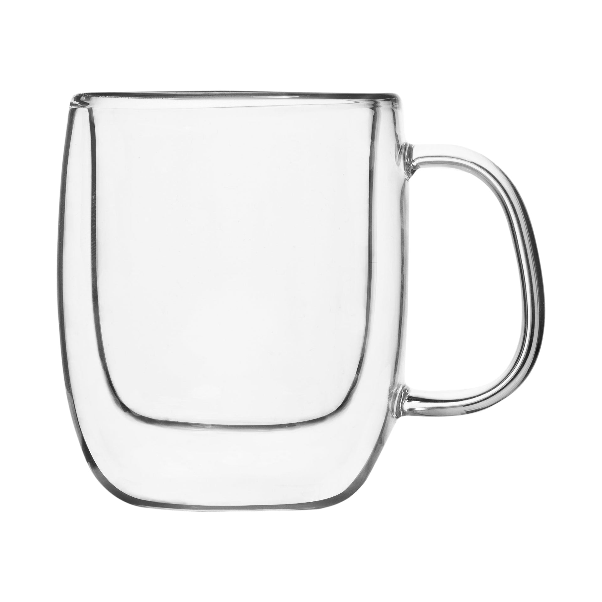 Insulated Double-Wall Glass Coffee Tea Hot or Cold Beverage Mug 4 Piece Set 80ml, Barista