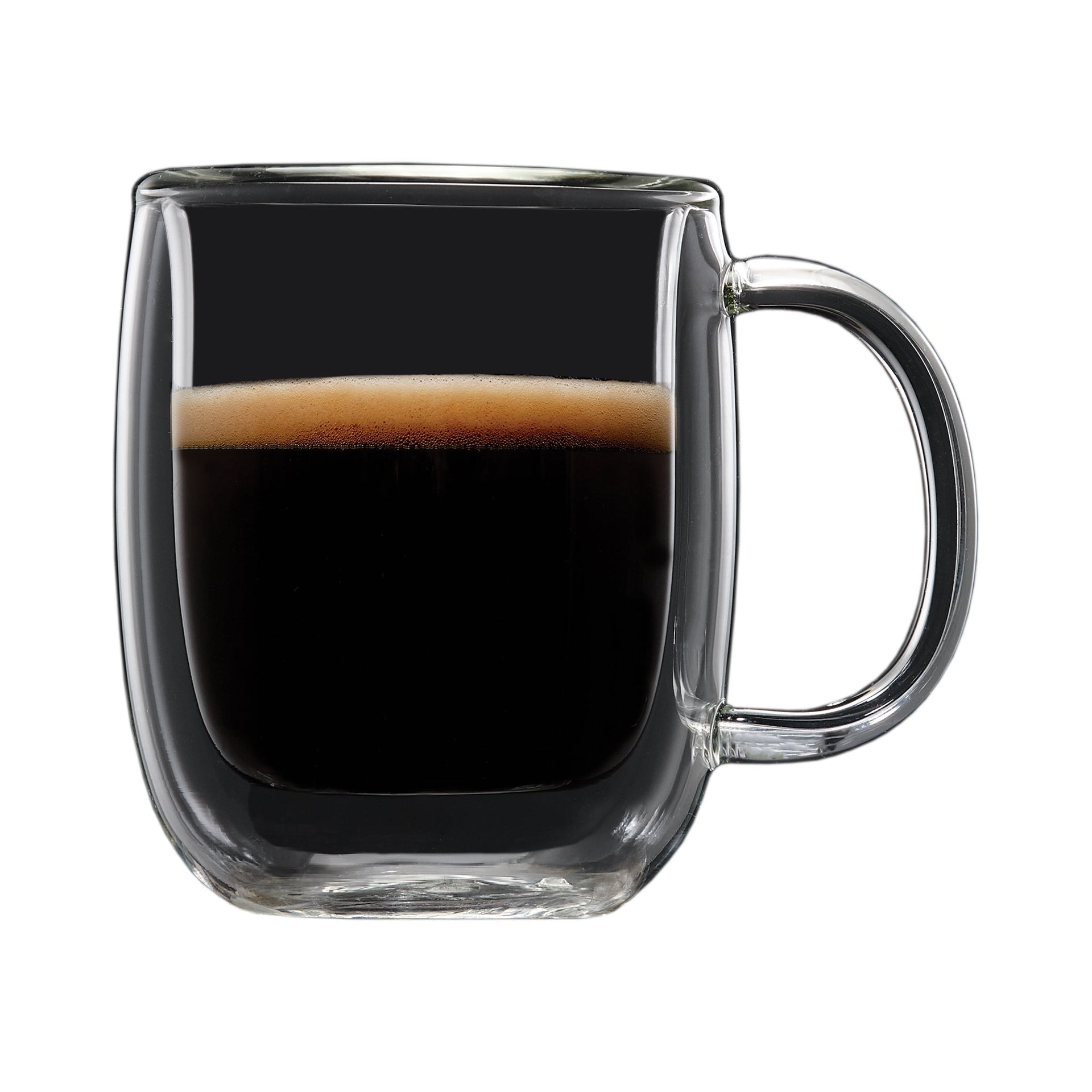 Insulated Double-Wall Glass Coffee Tea Hot or Cold Beverage Mug 4 Piece Set 80ml, Barista