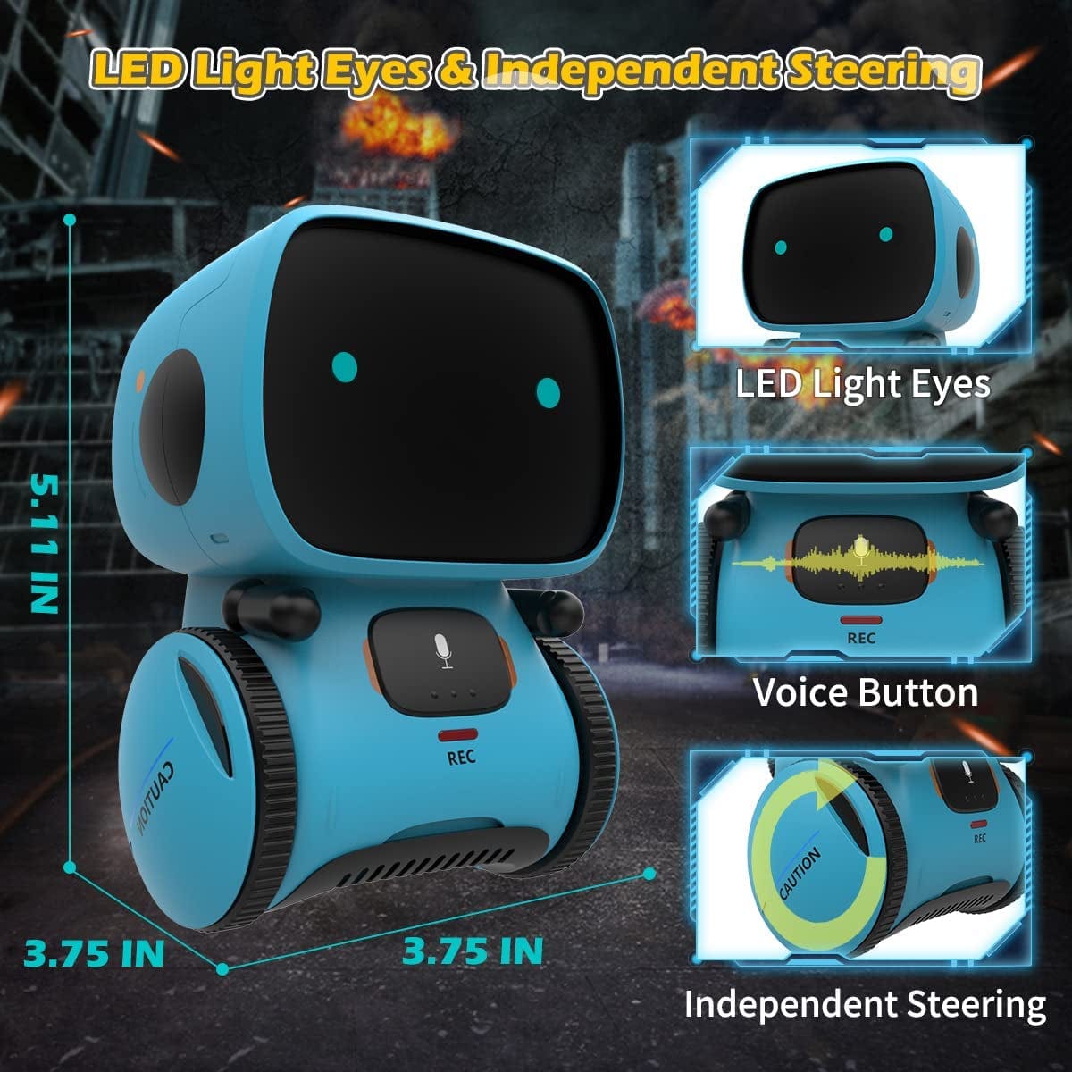 Interactive Smart Robotic Toy for Kids: Touch Sensor, Voice Control, Speech Recognition, Singing, Dancing, Repeating, and Recording. Ideal for Boys and Girls Aged 3-8 ebasketonline