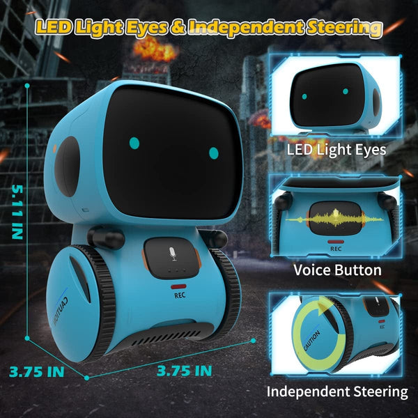 Interactive Smart Robotic Toy for Kids: Touch Sensor, Voice Control, Speech Recognition, Singing, Dancing, Repeating, and Recording. Ideal for Boys and Girls Aged 3-8 ebasketonline