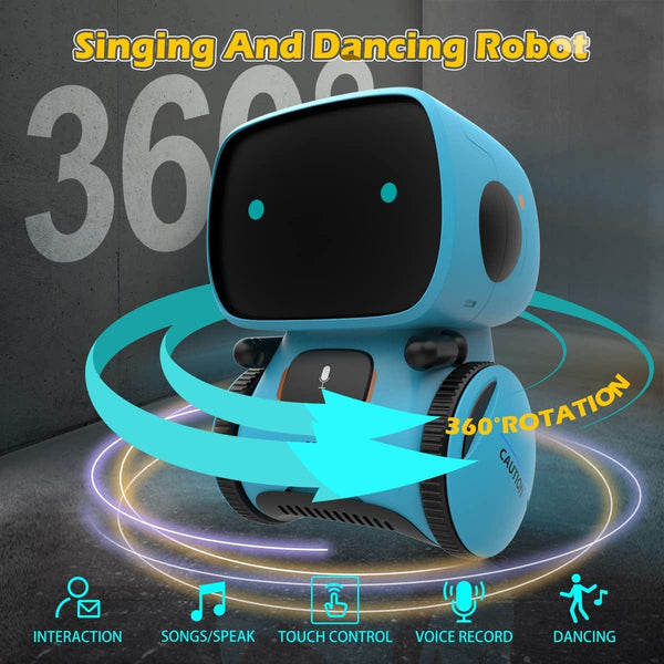 Interactive Smart Robotic Toy for Kids: Touch Sensor, Voice Control, Speech Recognition, Singing, Dancing, Repeating, and Recording. Ideal for Boys and Girls Aged 3-8 ebasketonline