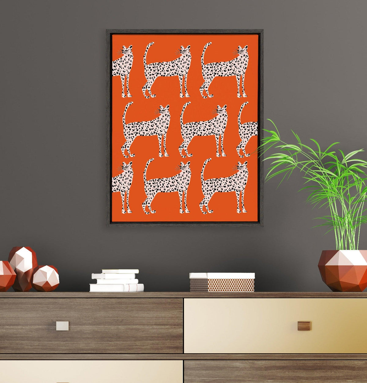 Sylvie Sassy Pink Cheetahs Framed Canvas By Kendra Dandy