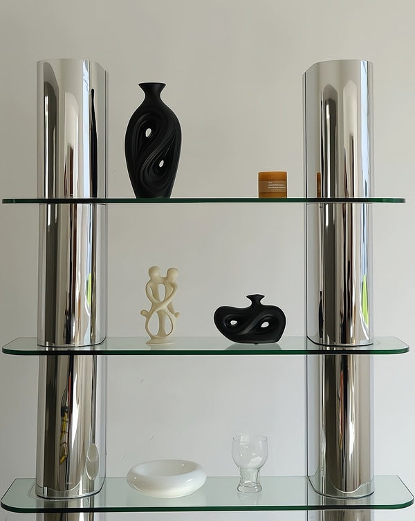 Handmade Contemporary Abstract Ceramic Black Flower Vase - Decorative Irregular Vase