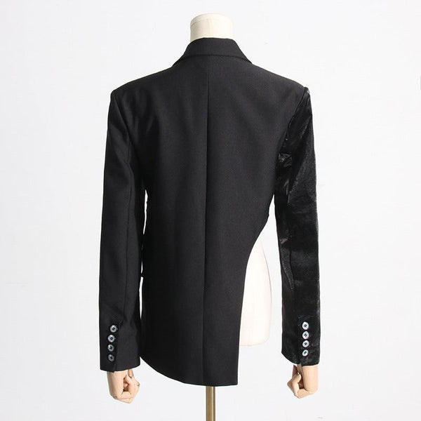 Irregular suit jacket women's waist cinched suit jacket