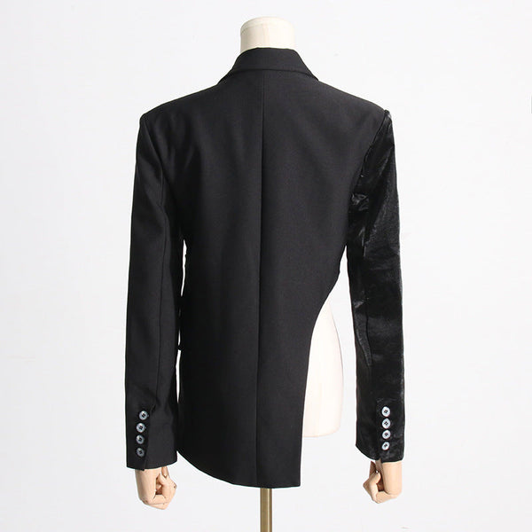 Irregular suit jacket women's waist cinched suit jacket