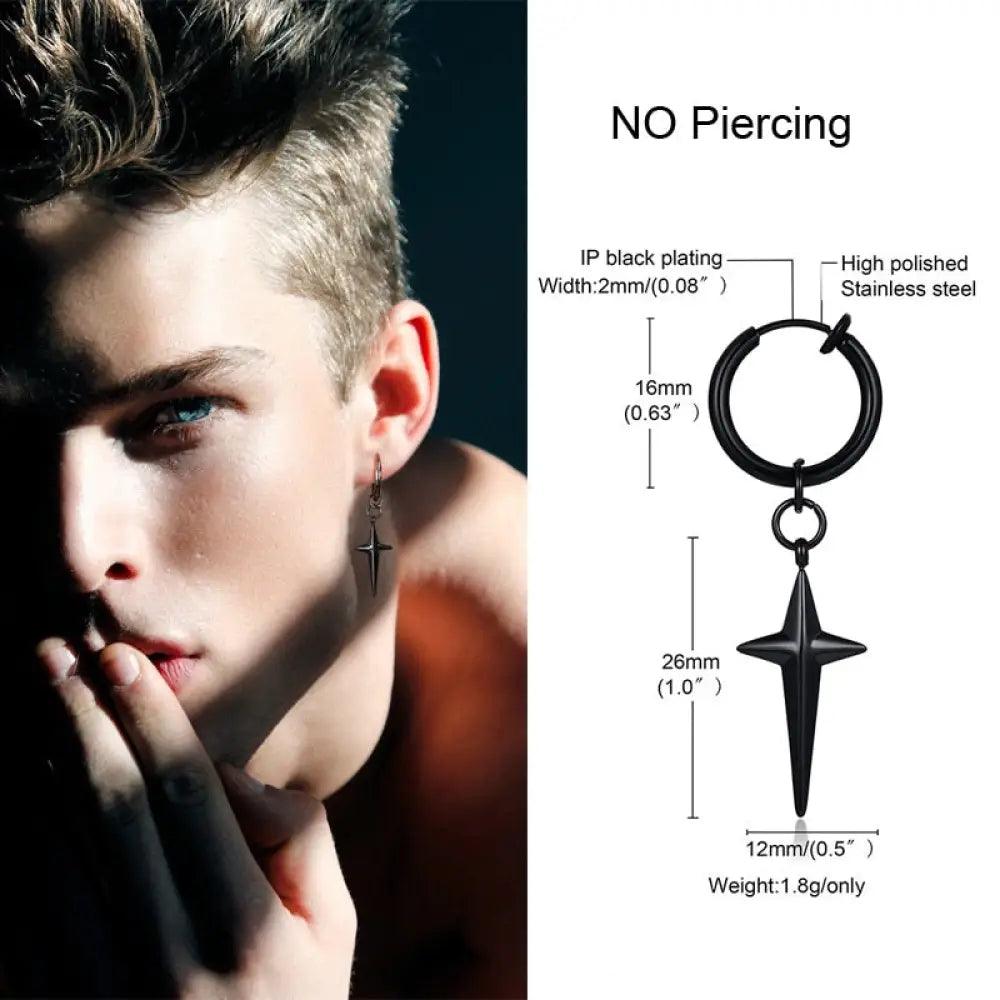Earrings For Men Unisex Cuff For Pierced or Unpierced Ears.