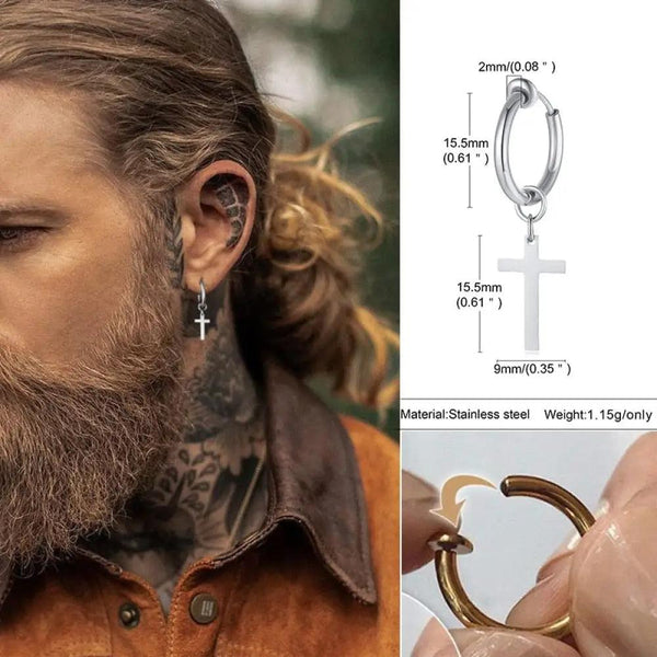 Earrings For Men Unisex Cuff For Pierced or Unpierced Ears.