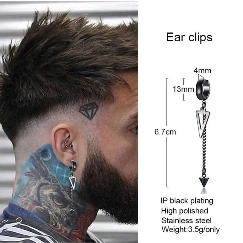Earrings For Men Unisex Cuff For Pierced or Unpierced Ears.