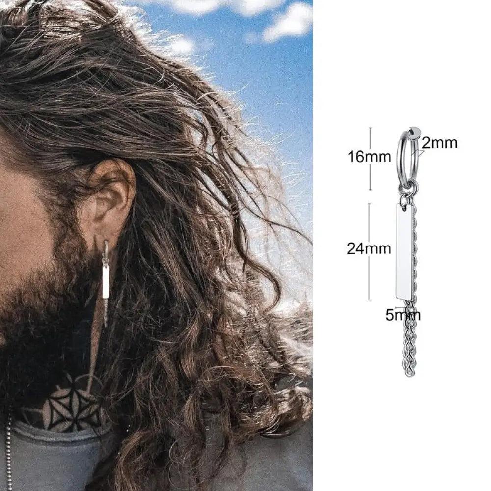 Earrings For Men Unisex Cuff For Pierced or Unpierced Ears.