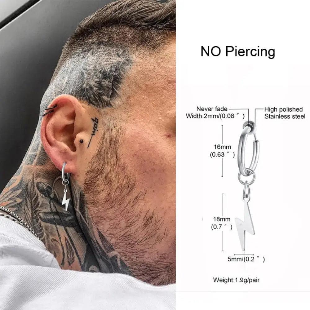 Earrings For Men Unisex Cuff For Pierced or Unpierced Ears.