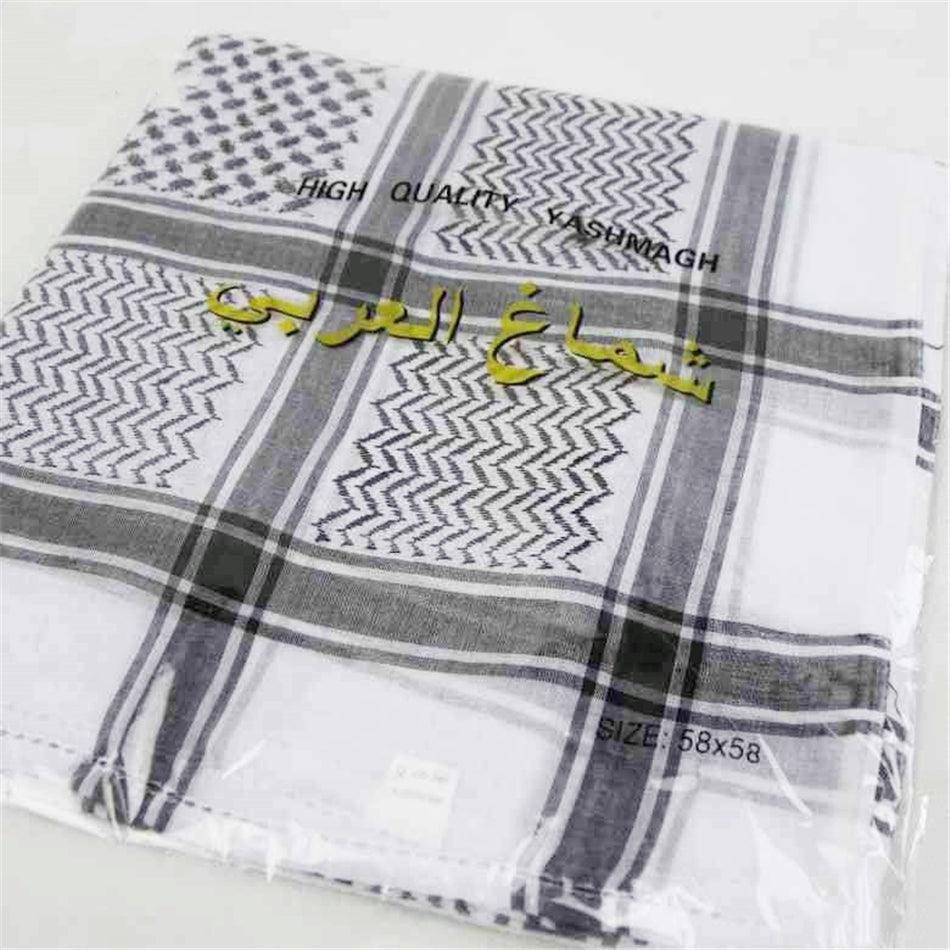Islamic Men Traditional Costumes Men Plaid Hat Head Scarf Turban Muslim Hijabs Ramadan Pray Caps Unisex Scarves Tassel Desert Arab Keffiyeh Shawl Scarf Military Shemagh Tactical Desert Keffiyeh Head Neck Scarf Arab Wrap with Tassel