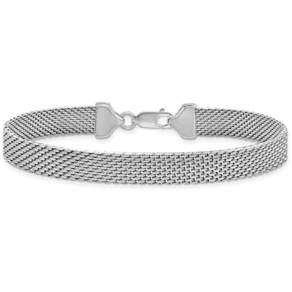 Italian Made 925 Sterling Silver 7MM Flat Coreana Chain Bracelet
