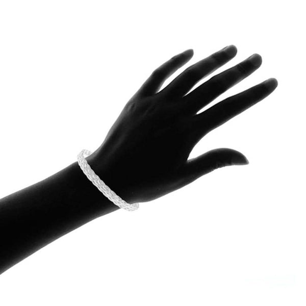 Italian Made Sterling Silver Braided Herringbone Bracelet by Verona