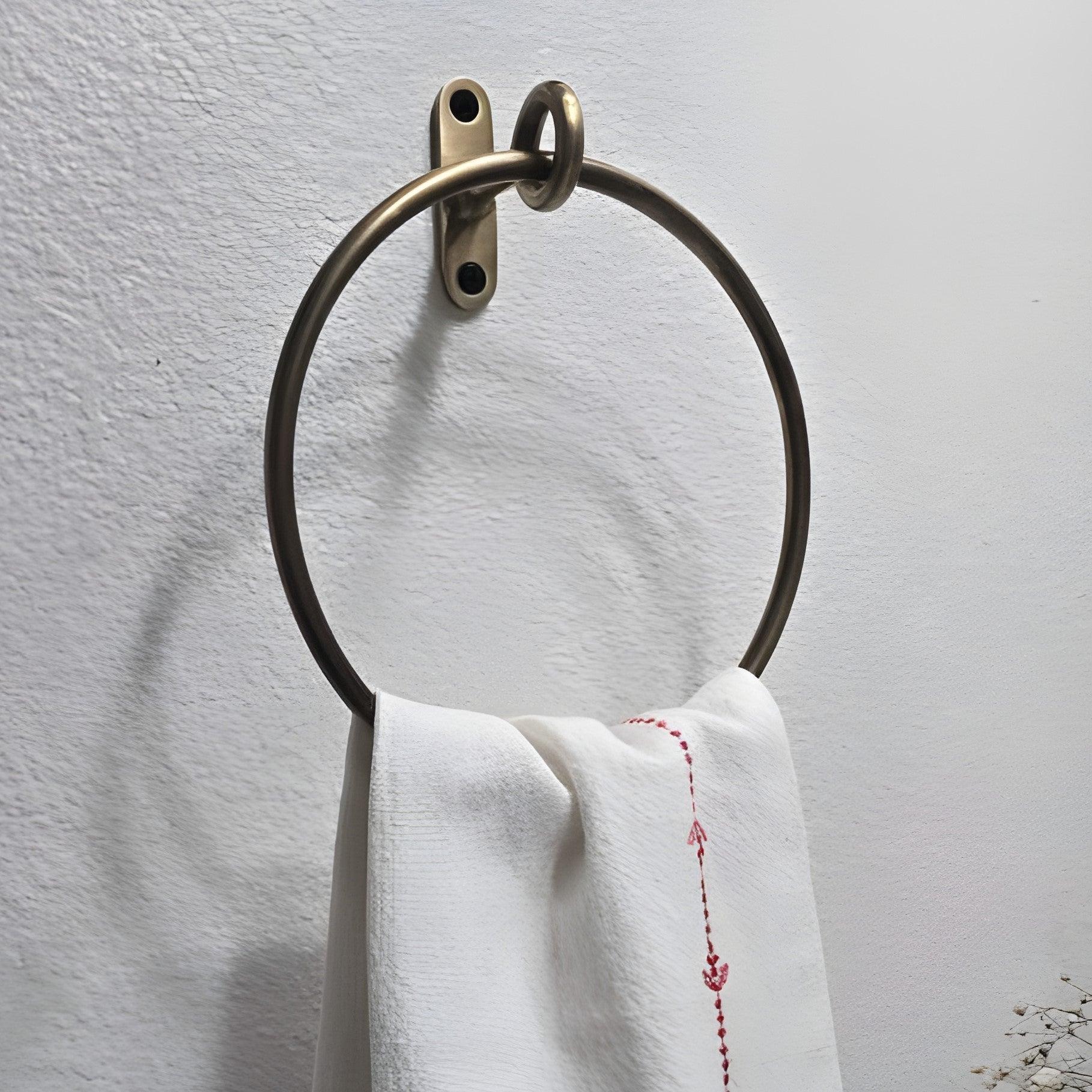 Brass Minimalist Towel Ring - Antique By Hand