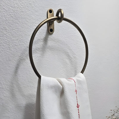 Brass Minimalist Towel Ring - Antique By Hand