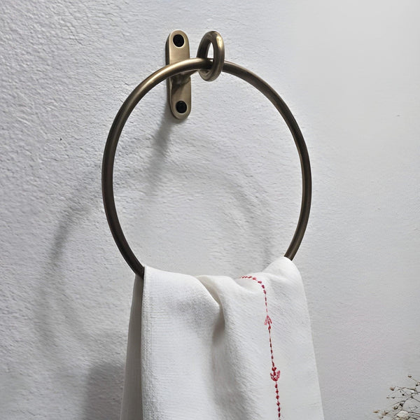 Brass Minimalist Towel Ring - Antique By Hand