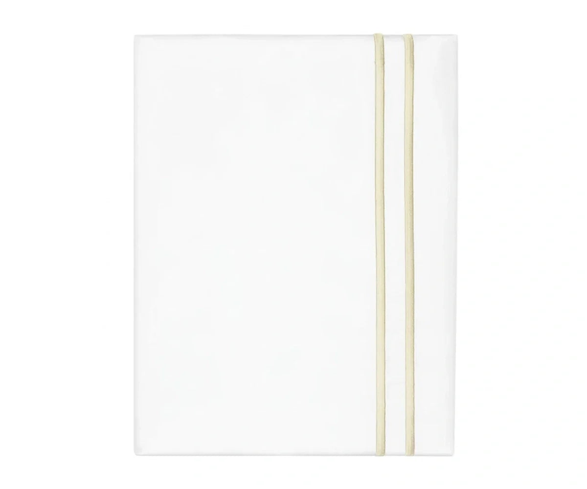 Cotton Flat Sheet - Line Embroidery