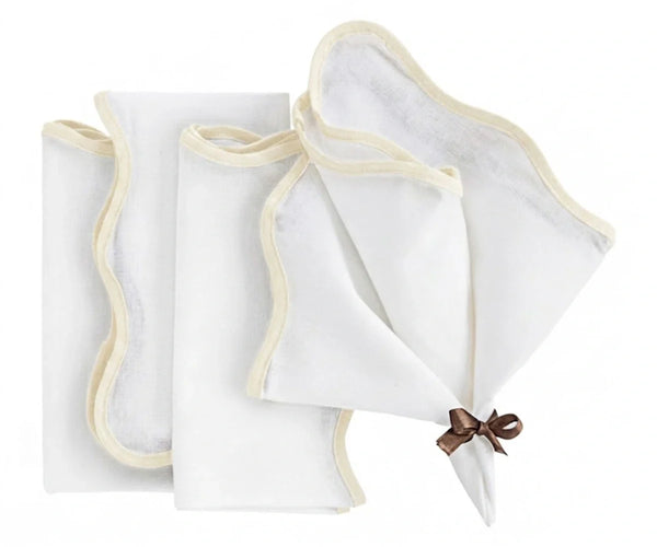 Ivory Napkins - Scalloped Edge
