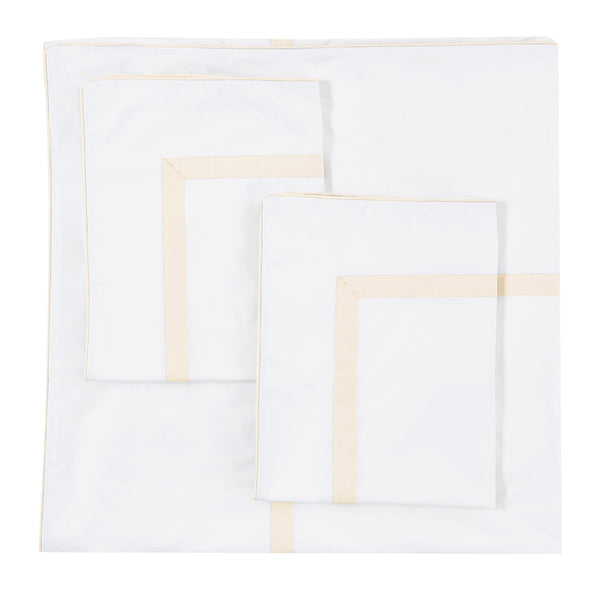 Classic Double Border Percale Cotton Duvet Set
