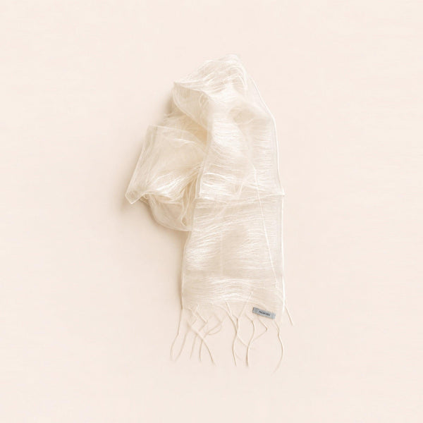 Ivory White Mulberry Silk Scarf