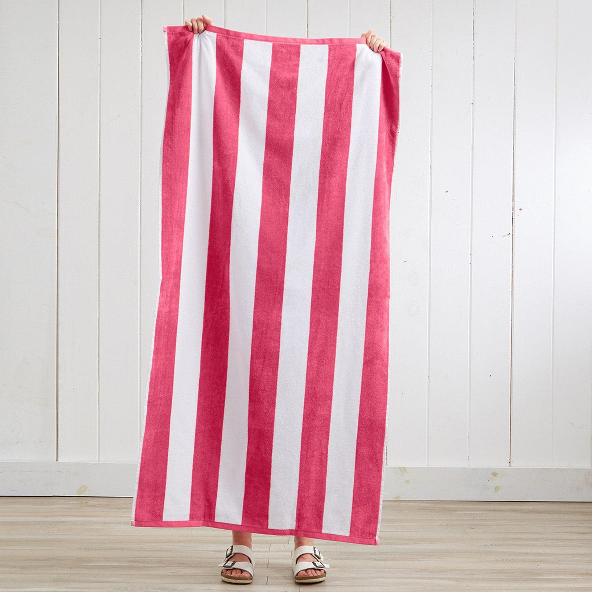 Cotton Velour Cabana Stripe Beach Towel - Novia Collection