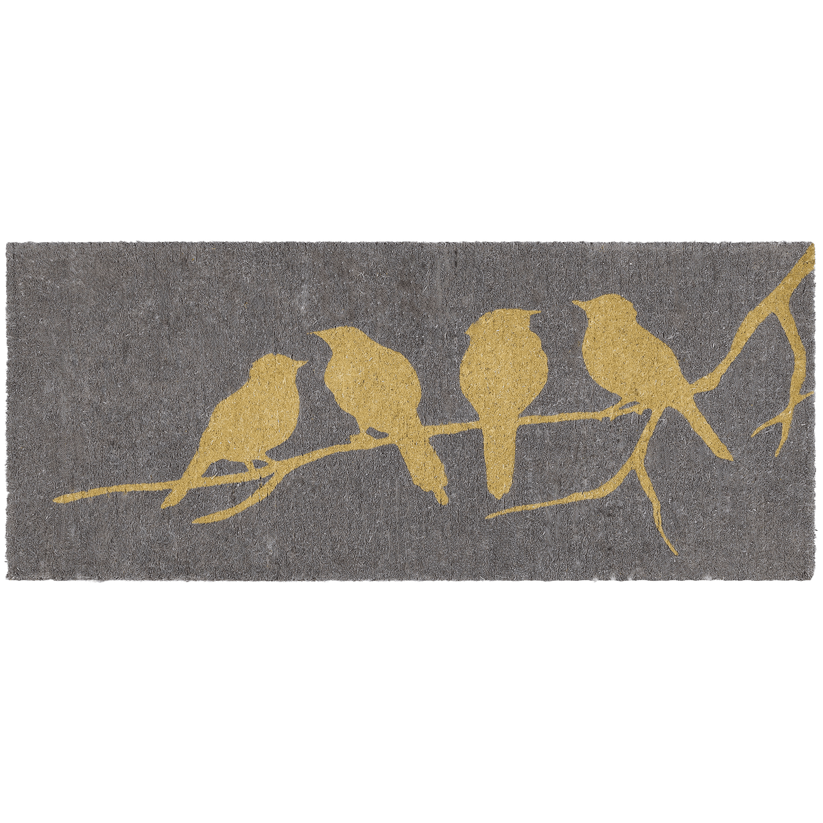Birds On Branch - Gray Coir Doormat