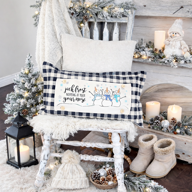 PILLOW ONLY (with fluffy insert): Buffalo Check Gingham: RECTANGLE BUFFALO CHECK PILLOW (with insert)