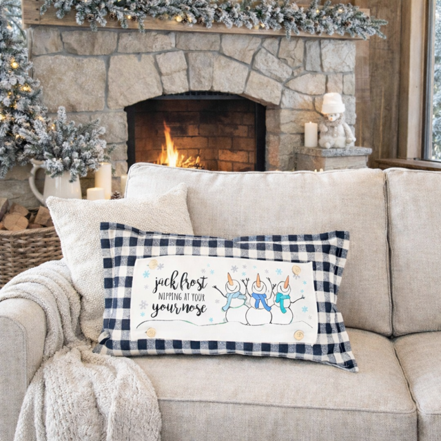 PILLOW ONLY (with fluffy insert): Buffalo Check Gingham: RECTANGLE BUFFALO CHECK PILLOW (with insert)