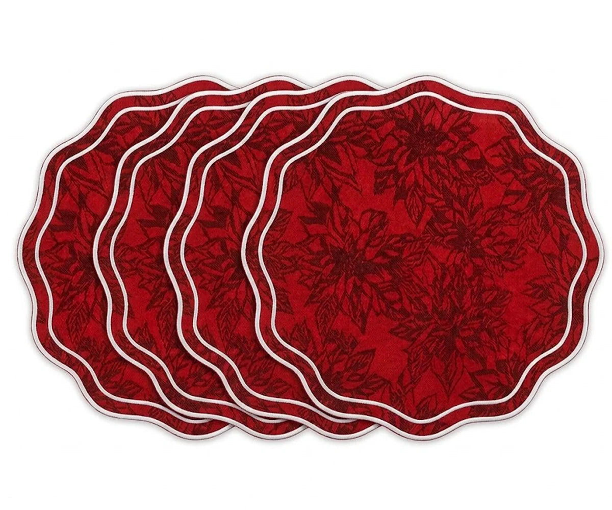 Red Circle Placemats - Damask