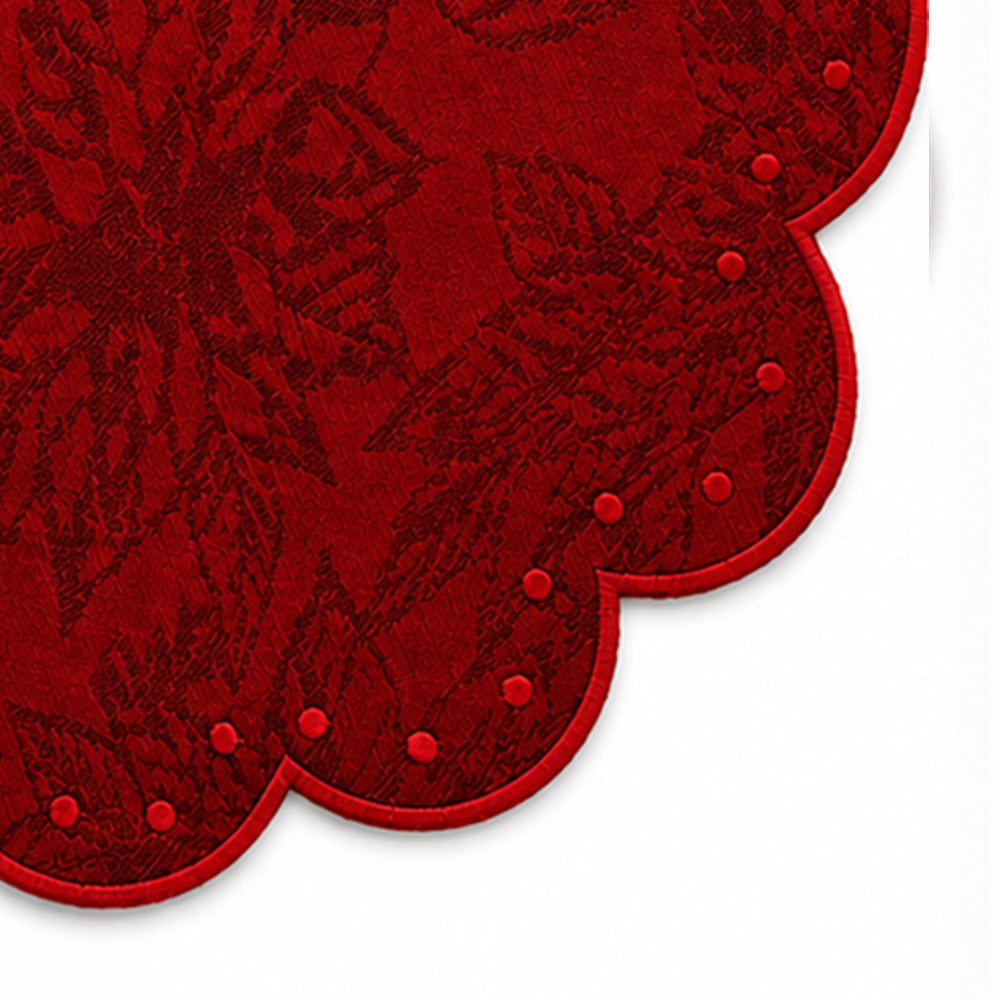 Red Scallop Placemat - Damask