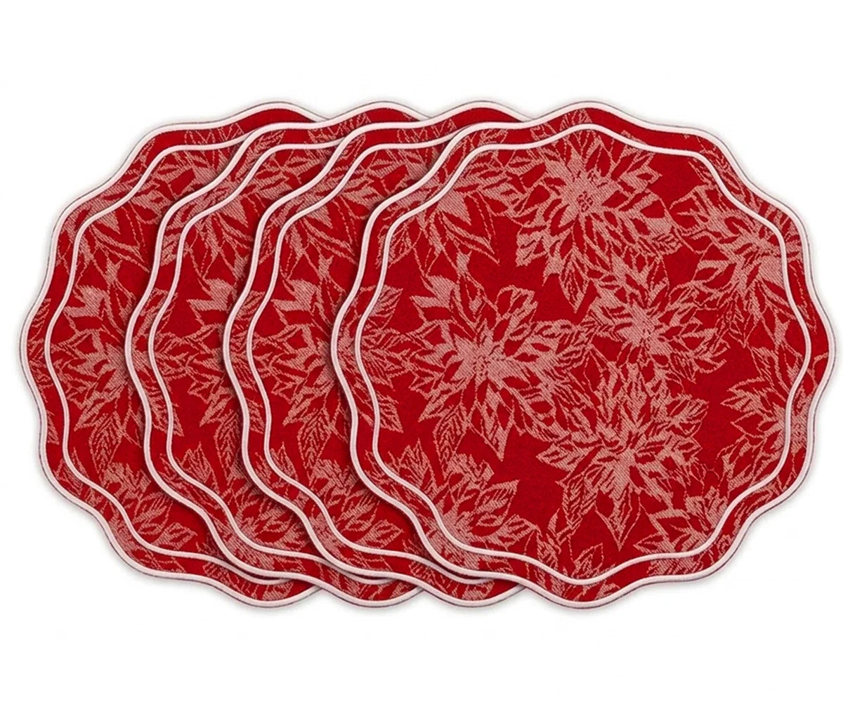 Red Circle Placemats - Damask