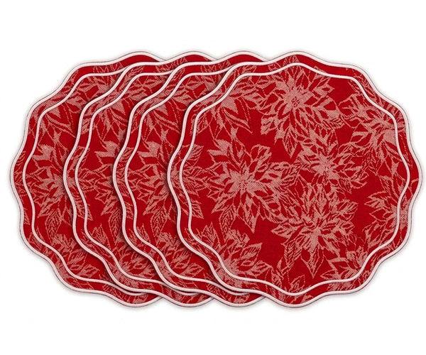 Red Circle Placemats - Damask
